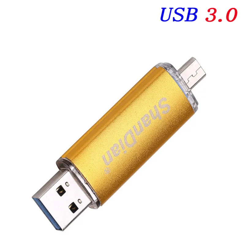 SHANDIAN USB 3,0 Смартфон USB флэш-накопитель OTG микро карта памяти смартфон U диск 4G/8G/16G/32G/64G память подарок - Цвет: Yellow