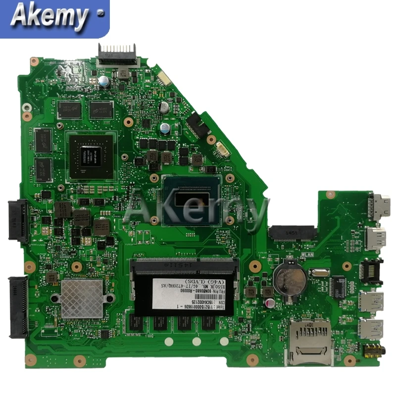 Akemy X550JD X550JK материнская плата для ноутбука ASUS X550JD FX50J ZX50J A550J X550J X550JX Тесты оригинальная материнская плата I7-4710HQ GTX850M