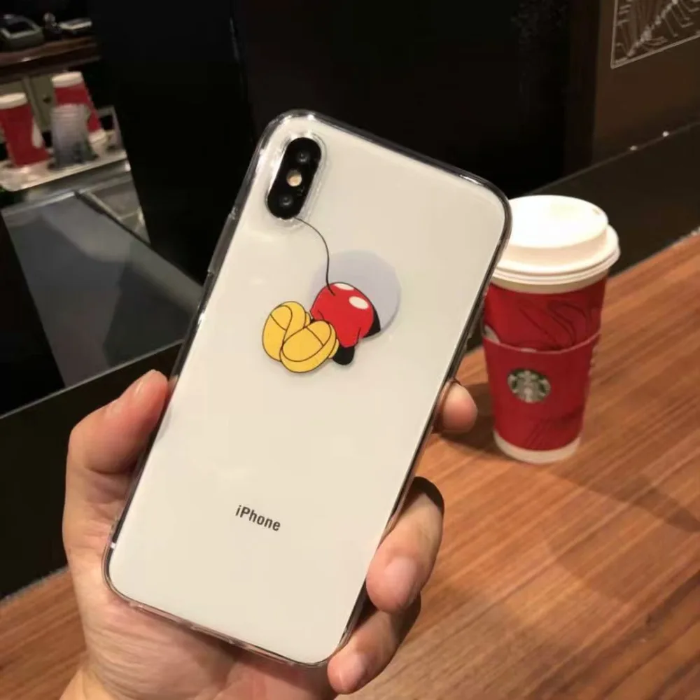Hazy beauty For iPhone X XS XR Max Case Transparent Mickey Pattern Silicone Soft Cases iphone 6 6S 7 8 plus Back Cover |