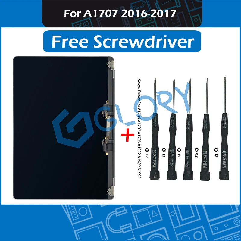 Полный полный Дисплей в сборе 661-06375 661-08030 для Macbook Pro retina 1" A1707 ЖК-экран в сборе серый EMC 3072 3162