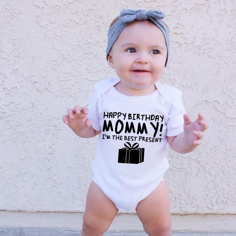 Shirerty с днем рождения Mommy новорожденных комбинезон для младенцев мальчиков