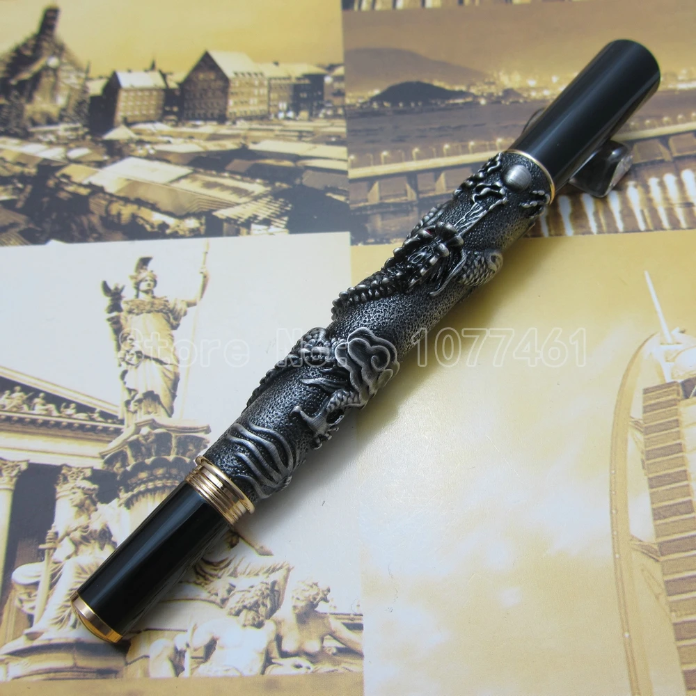 

Усовершенствованная шариковая ручка Jinhao Китайский дракон Античная ручка с подарочной коробкой Серебро Белое золото медь бронза опциональ...