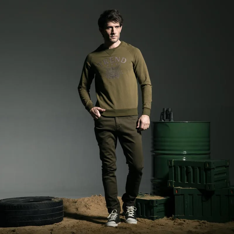 

Winter Autumn Casual Cotton Pants Man Trousers Pants Military Style Army Green Straight Elastic Waist Pants For Male MK-7167A