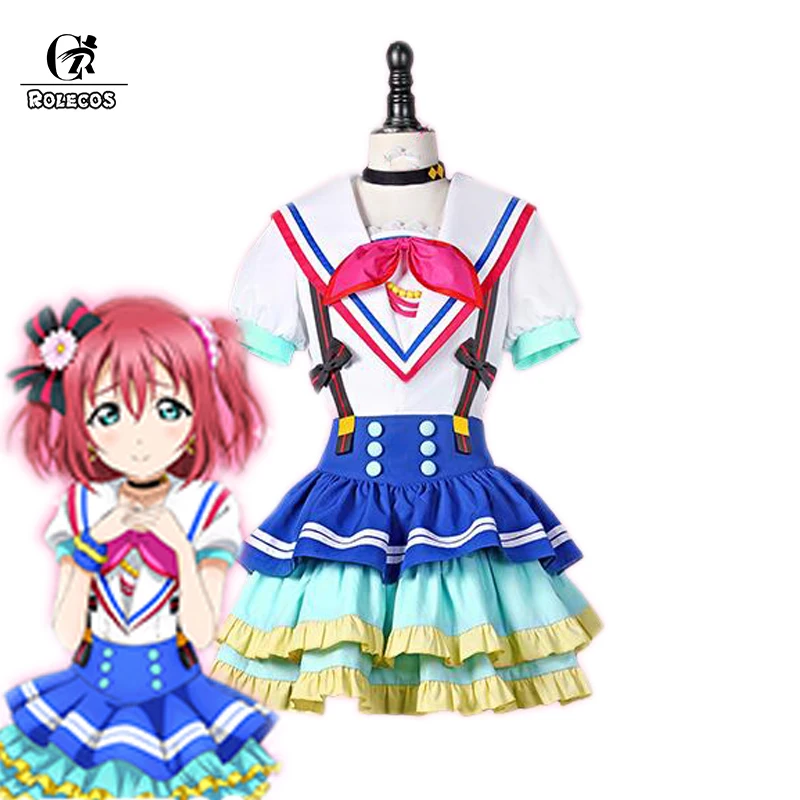 ROLECOS японское аниме Love Live Sunshine карнавальный костюм для девочек Матросская форма