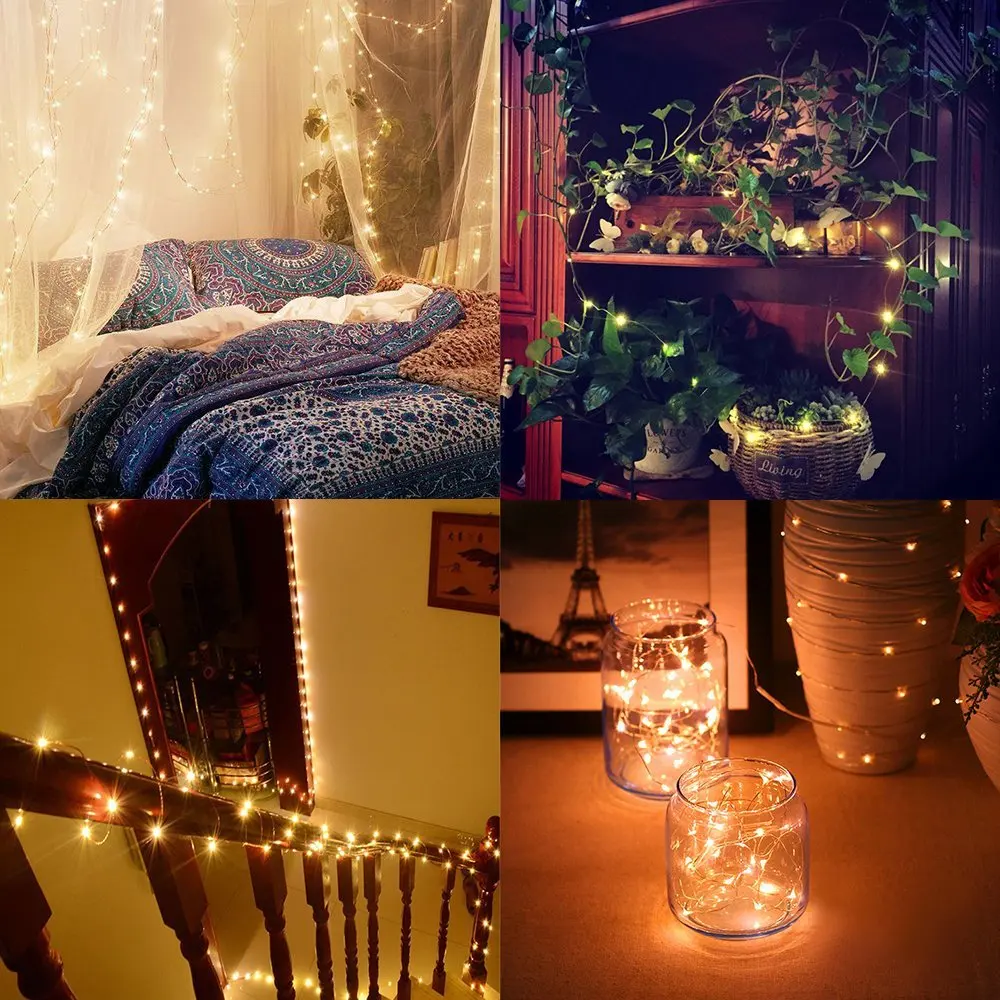 2 м сказочные огни наружная светодиодная гирлянда медные клеммы для проводов