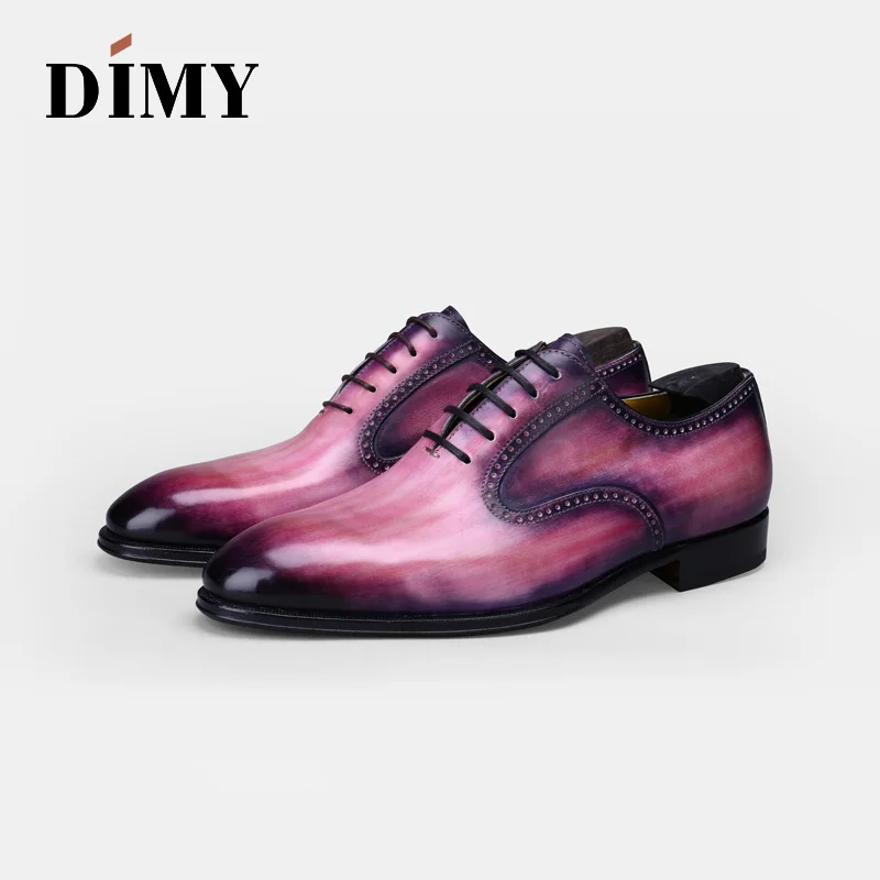

Туфли-оксфорды DIMY мужские деловые, классические, из кожи, в британском стиле, Goodyear, 2019