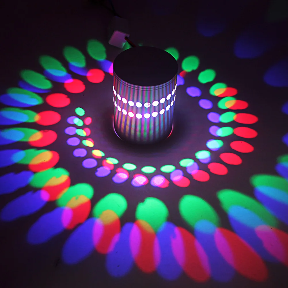 RGB Spiral Led Wall Lamp 3W Dimmable Remote Control Mini Light 16 Colors Kids Party Hotel Cafe | Лампы и освещение