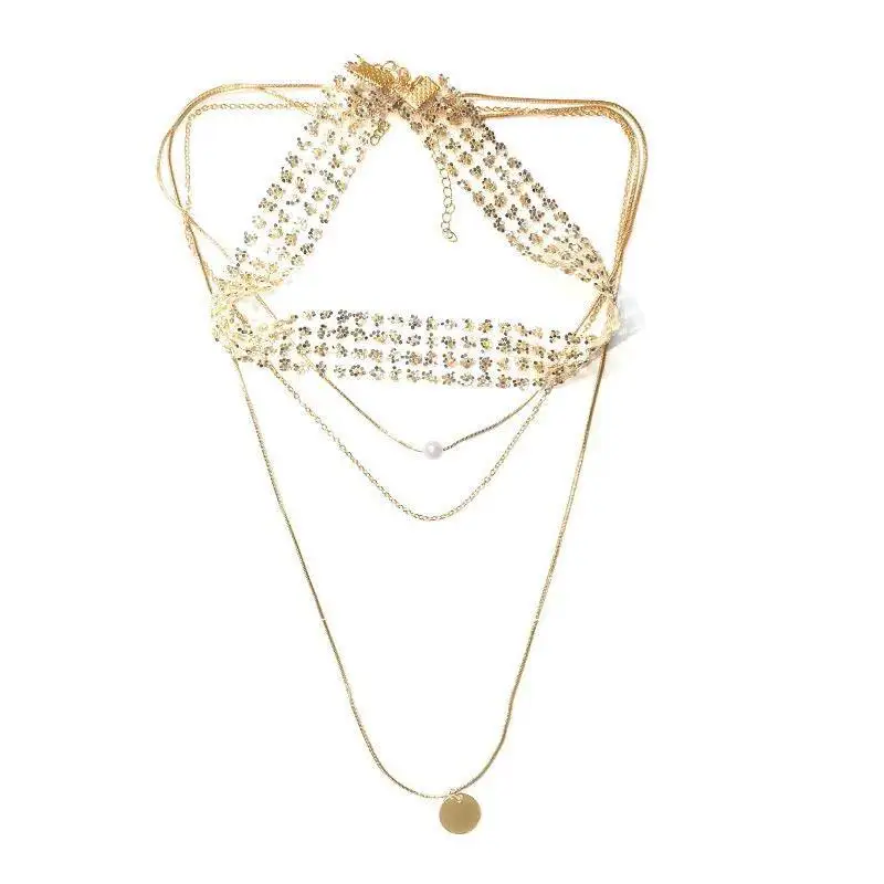 Массивное многослойное ожерелье чокер с подвеской женская бижутерия Новое