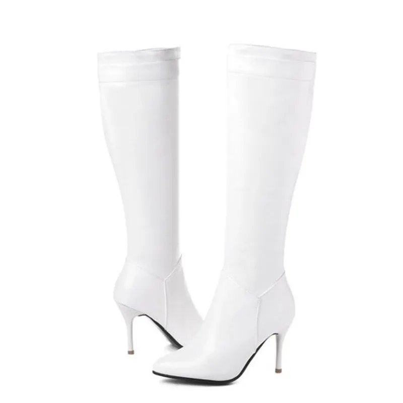winter New style fashion Sharp head  Fine heel High-heeled Boots  thigh high boots  winter boots for girls plus size 34-45