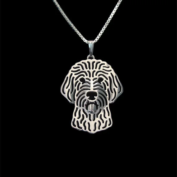 

Goldendoodle jewelry pendant necklace women gold silver plated animal jewelry