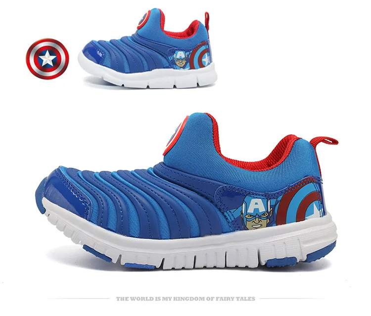 Детские теннисные кроссовки с супергероями; infantil sapato cocuk ayakkabi Chaussure Enfant kinderschoenen jongens - Цвет: Captain America