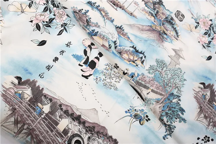 Ткань с рисунком древней карты жизни ткань в ретро стиле Женская хлопковая для