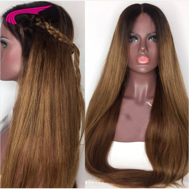 Carina шелковистые прямые волосы Синтетические на кружеве человеческих волос