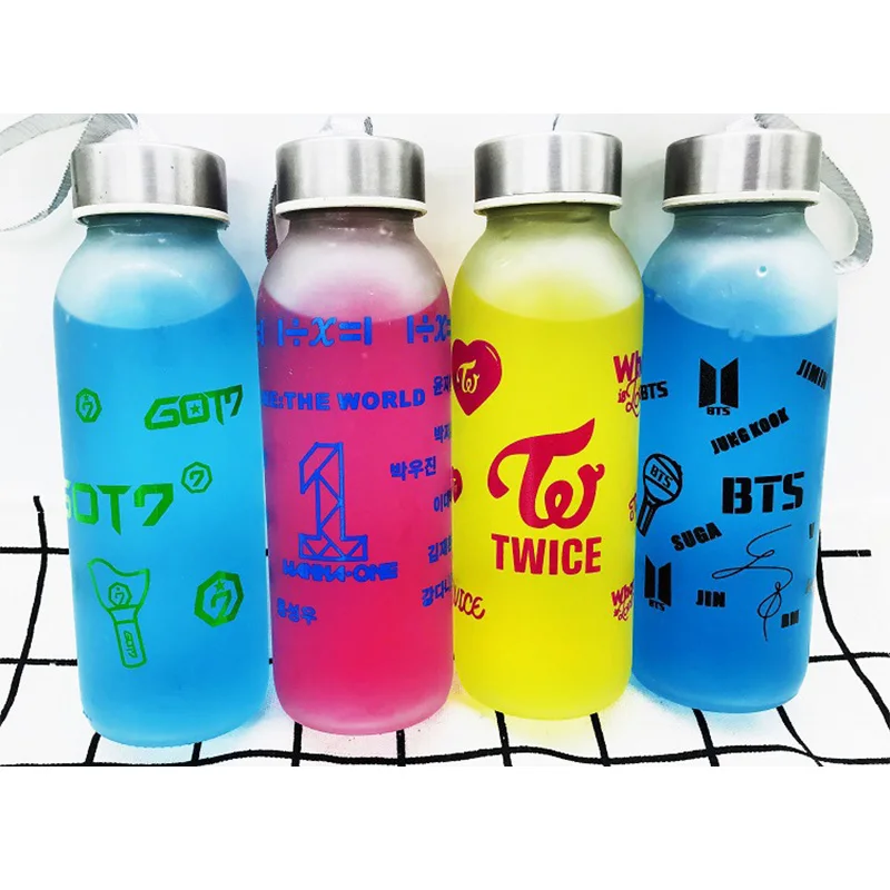 2018 Новый Kpop BTS BT21 GOT7 дважды бутылок модные летние Пластик бутылки свежесть письмо
