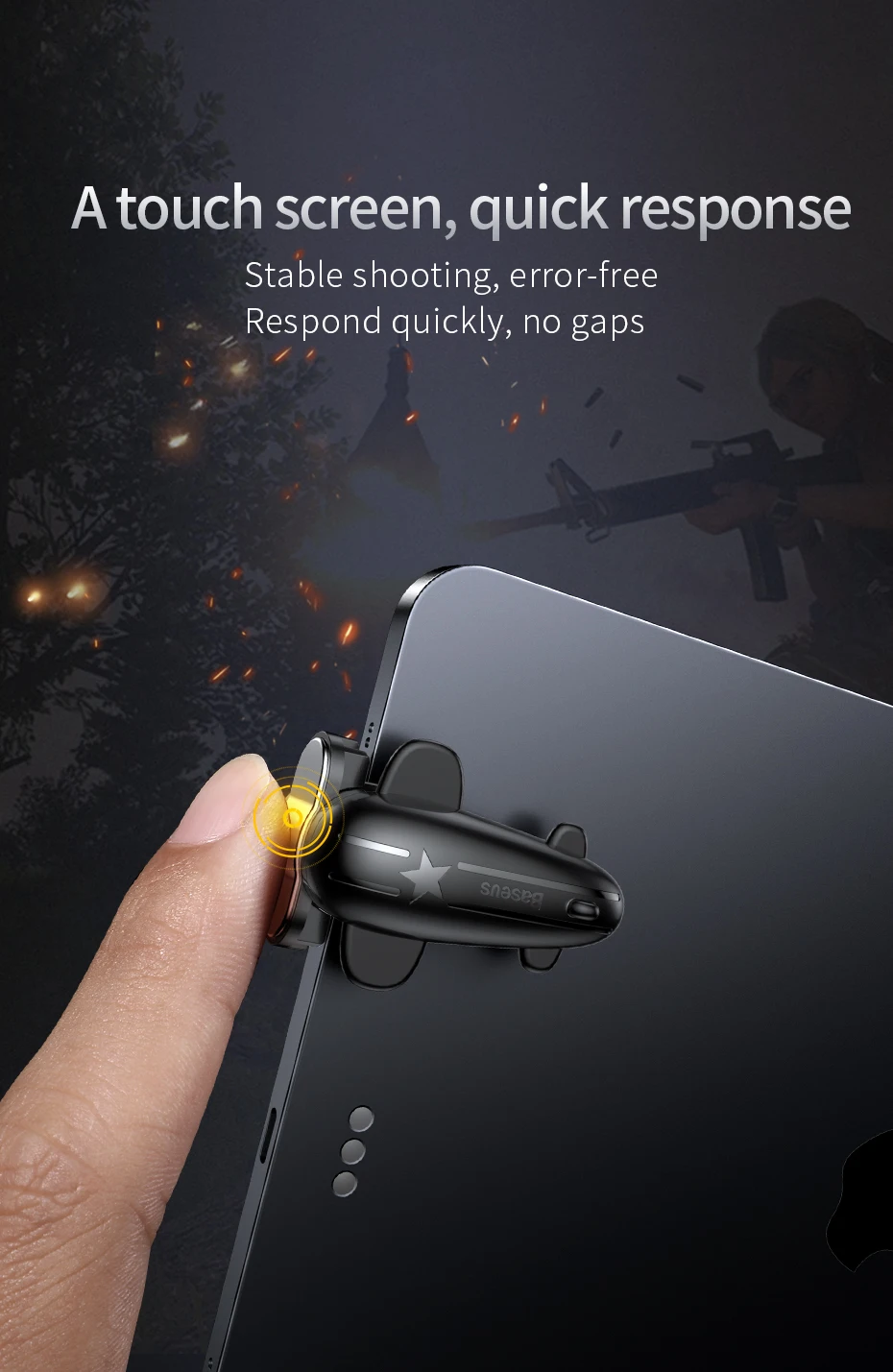 Baseus PUBG игровой триггер управления устройство для Xiaomi IPad планшеты мобильный телефон игровой шутер Кнопка огня джойстик IOS Android