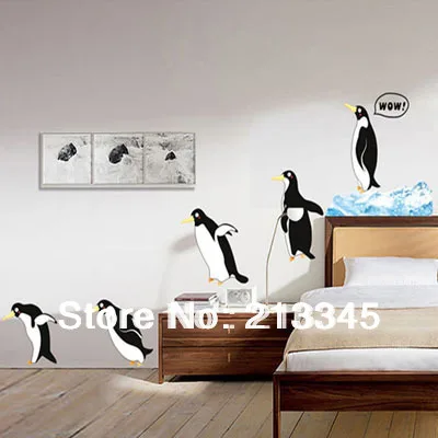 [Fundecor] Iceland penguin мультфильм детская комната декоративные наклейки на стену 60x90 см