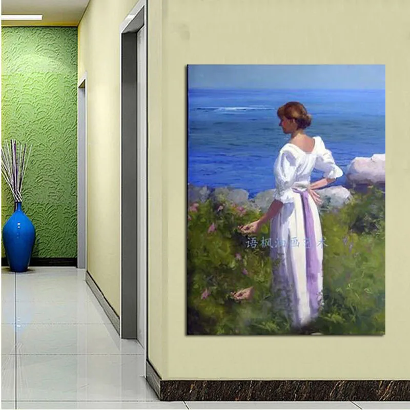 Ручная роспись Портрет картина маслом на холсте пейзаж леди декоративные
