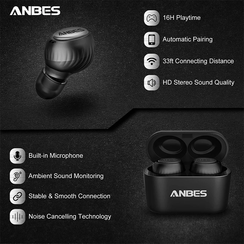 ANBES 358 Bluetooth наушники мини 5 0 беспроводные Hands free гарнитура для iPhone Xiaomi