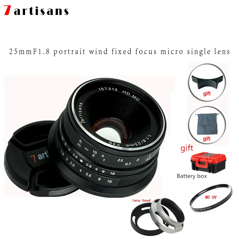 Объектив 7artisans с постоянным фокусным расстоянием 25 мм f1.8 для всех отдельных серий