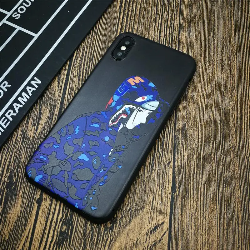 Мягкий чехол для телефона с мультяшным камуфляжным принтом Dragon Ball Naruto Goku для iphone X XS MAX XR 8 7 6 6S plus рельефный силиконовый чехол s coque funda - Цвет: Black
