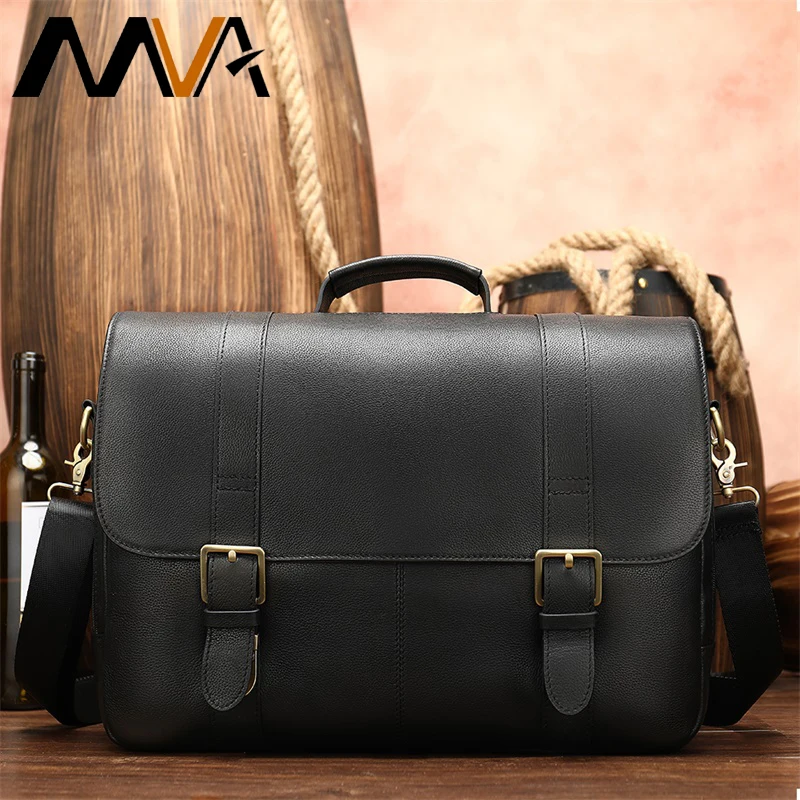 men's briefcase man business genuine leather laptop bag black leather briefcases men messenger bag for men briefcase laptop 8580