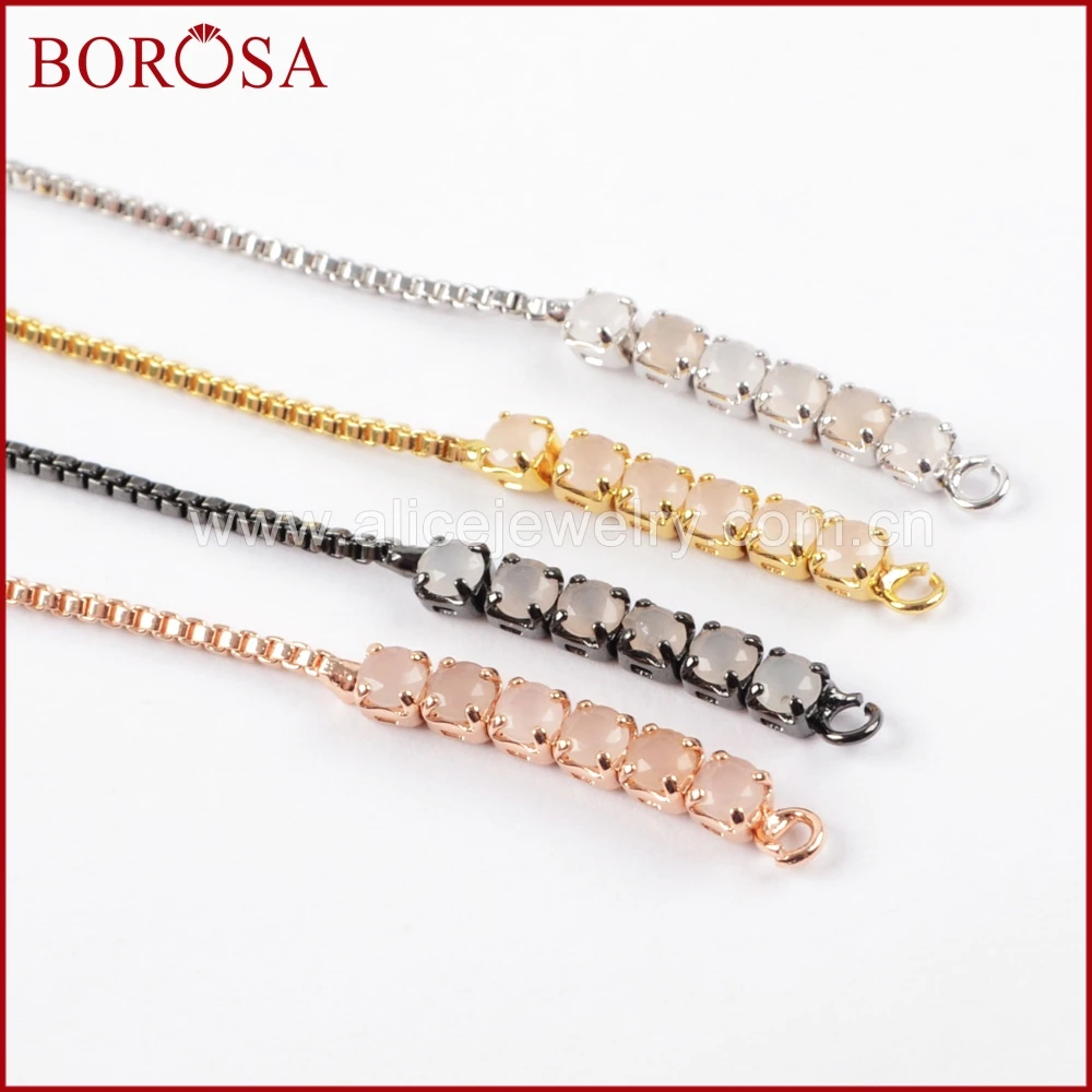 BOROSA 20 шт Новая мода CZ микро проложить цепь коробки 10 &quotРадуга покрытием белый