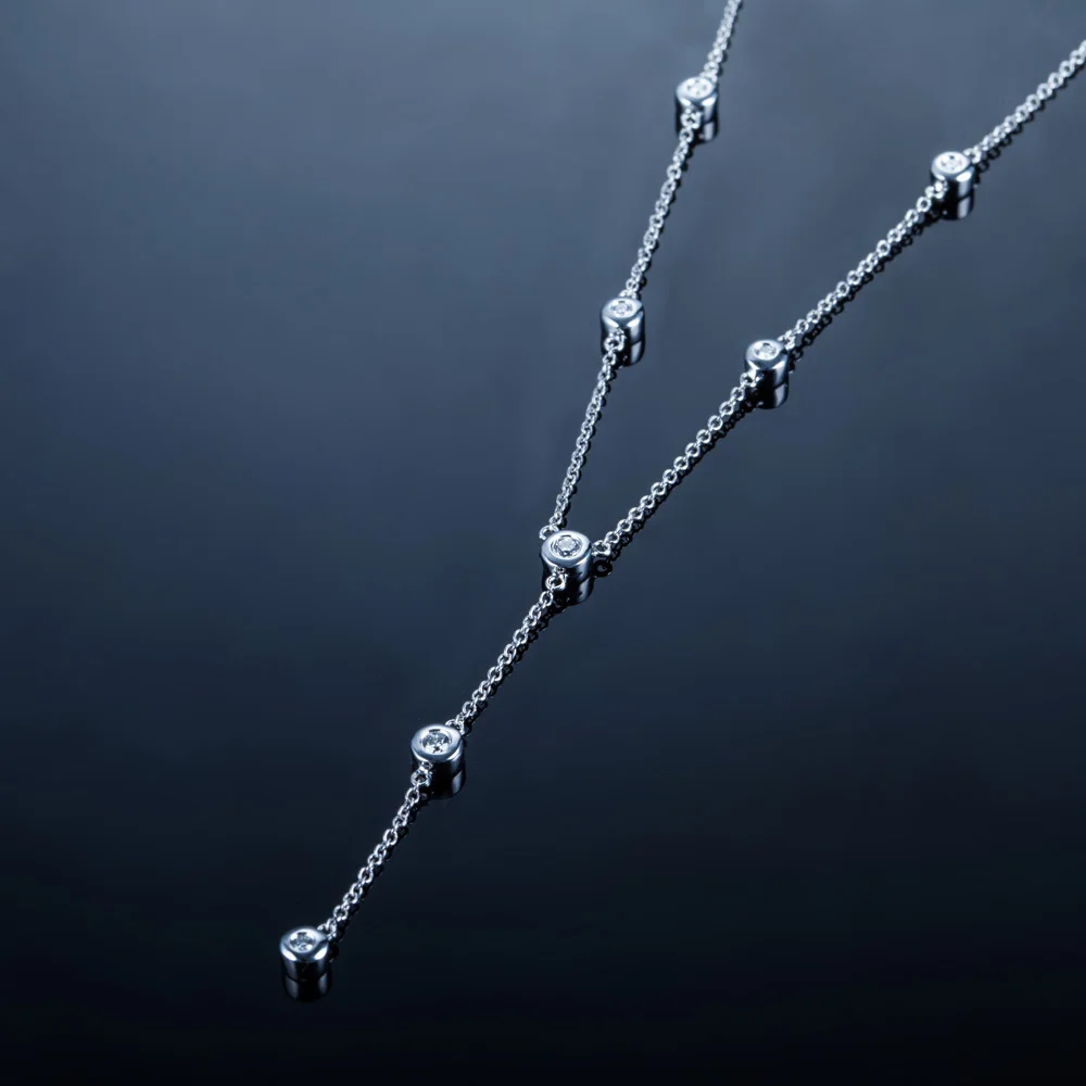 Новое поступление ZOCAI бренд падающая звезда 0.14 СТ CERTIFIED18K белое золото Nacklace T024 |