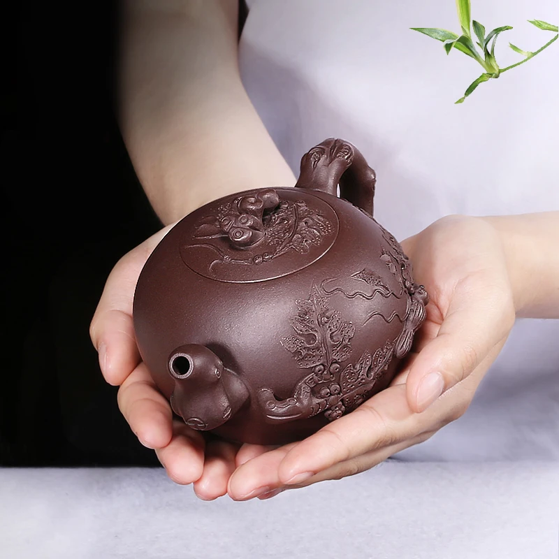 375cc аутентичный Исин Чайник Китайский Здоровый фиолетовый глина бутик Белка