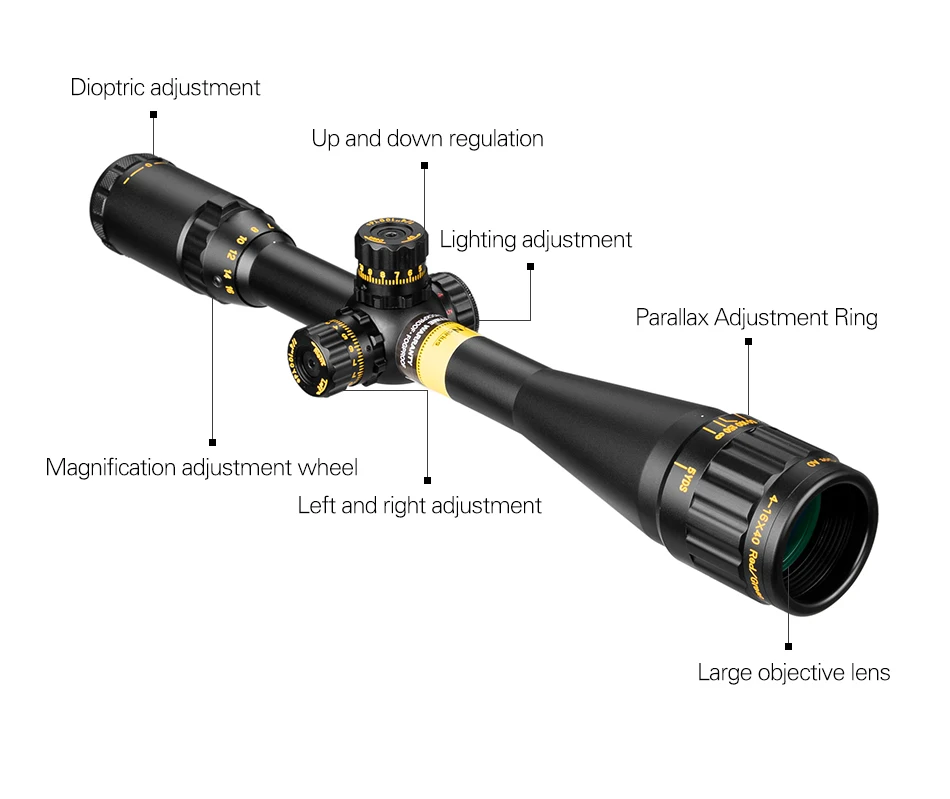 NSIRIUS 4-16X40 AO Riflescope оптический прицел Золотой тактический Красный Зеленый llluminate Crosshair охотничья воздушная винтовка Снайперский прицел