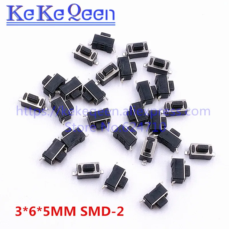 100 шт SMD 2PIN 3*6*4 3 мм 5 3*6*5 тактовый переключатель 3x6x4 3/4 5/5 разъемы кнопочный