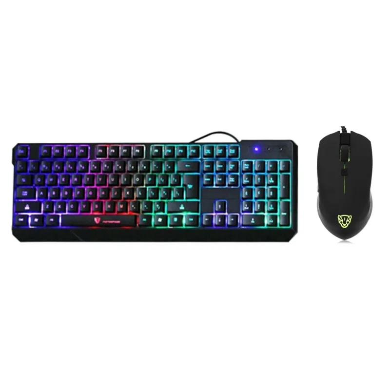 MotoSpeed K70L USB Проводная клавиатура Мышь Комплект 7 цветов с подсветкой комбо 104