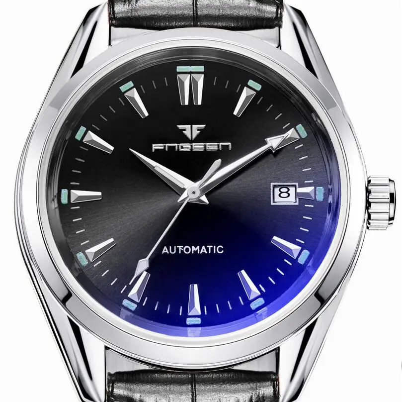 Новая мода синий светильник автоматические механические Wwatches бизнес мужские