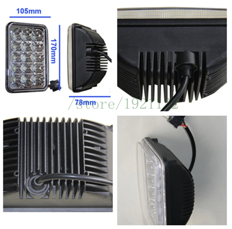 Полугрузовик светодиодный рабочий свет 4 &quotx 6&quot led герметичный луч 45 Вт 6x4 дюйма