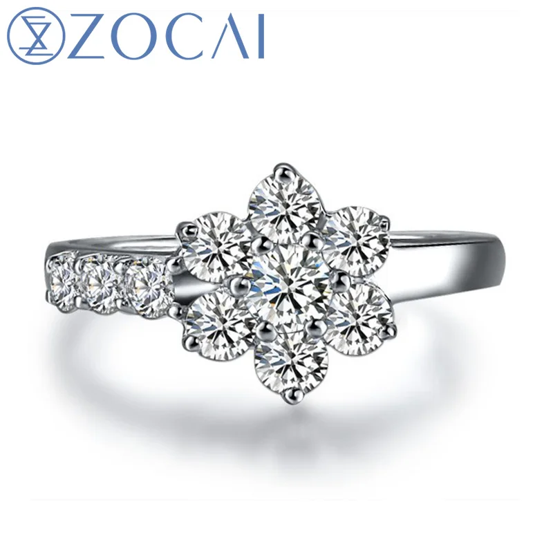 ZOCAI Восточные звезды натуральный 1 0 CT Сертифицированный F-G/SI круглая огранка 18K