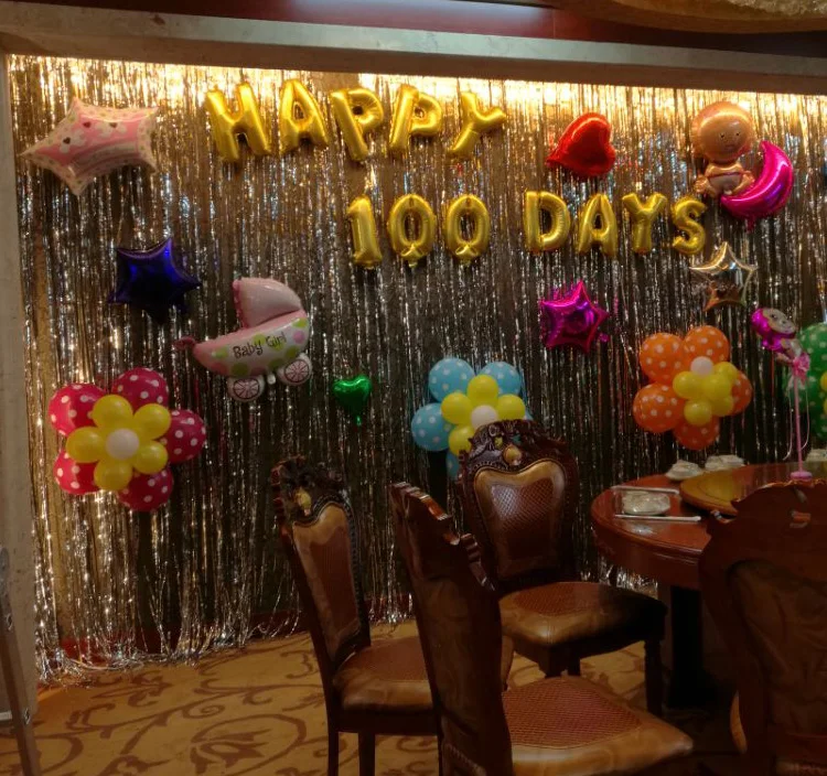 Новый металлический фольгированный край Блестящий дождевой занавес на день