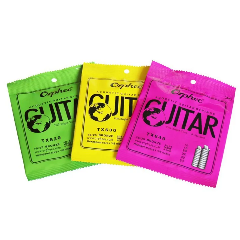 

1 set Orphee Guitar String Hexagonal core+8% nickel FULL,Bronze Bright tone& Extra light Extra Light Medium
