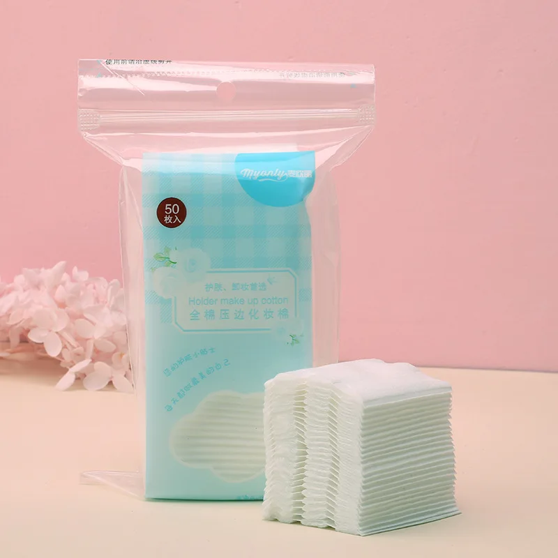 50 шт. хлопковые салфетки для снятия макияжа|Ватные изделия макияжа| |