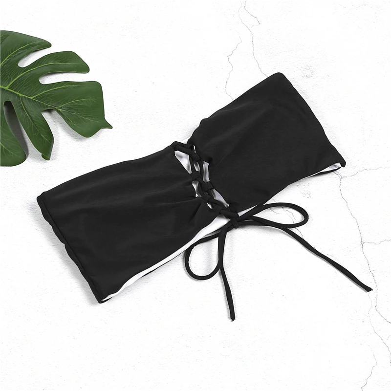 2019 Summer Brand New Women Bikini Set Bathing Suit Solid Padded Bra Bandeau Swimsuit Beach Swimwear | Женская одежда