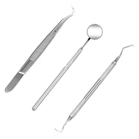 winomo 3pcs dental hygiene kit professional mouth mirror scaling instrument tarter dental scaler remover scraper tool