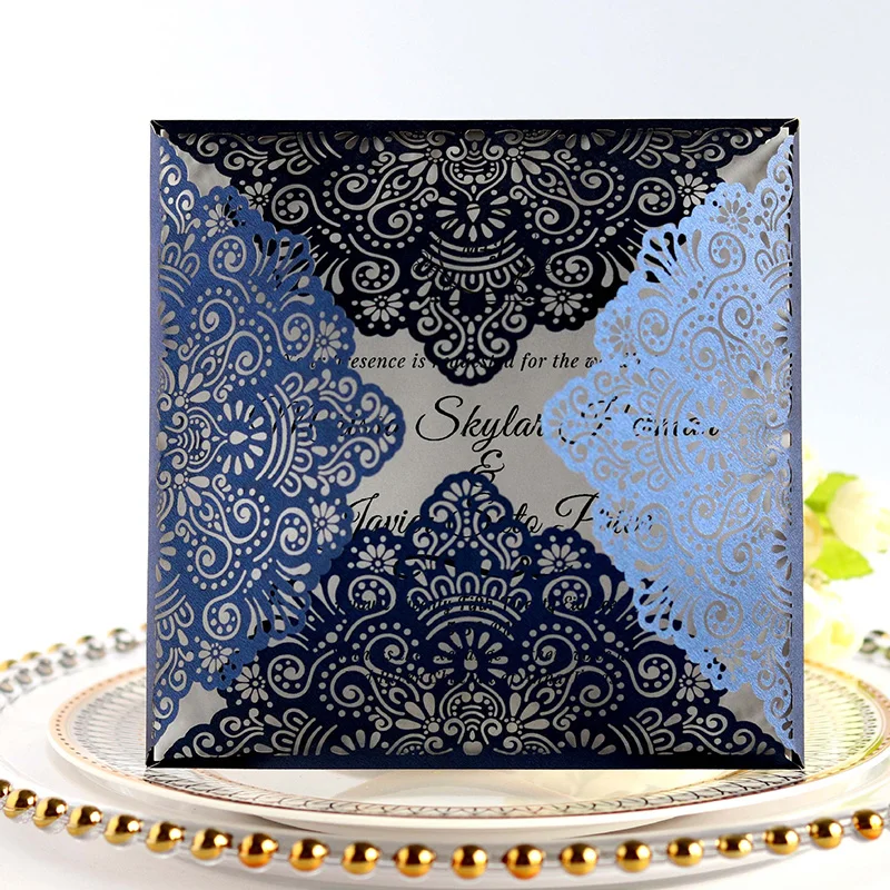 100 шт. европейские свадебные пригласительные открытки с лазерной резкой