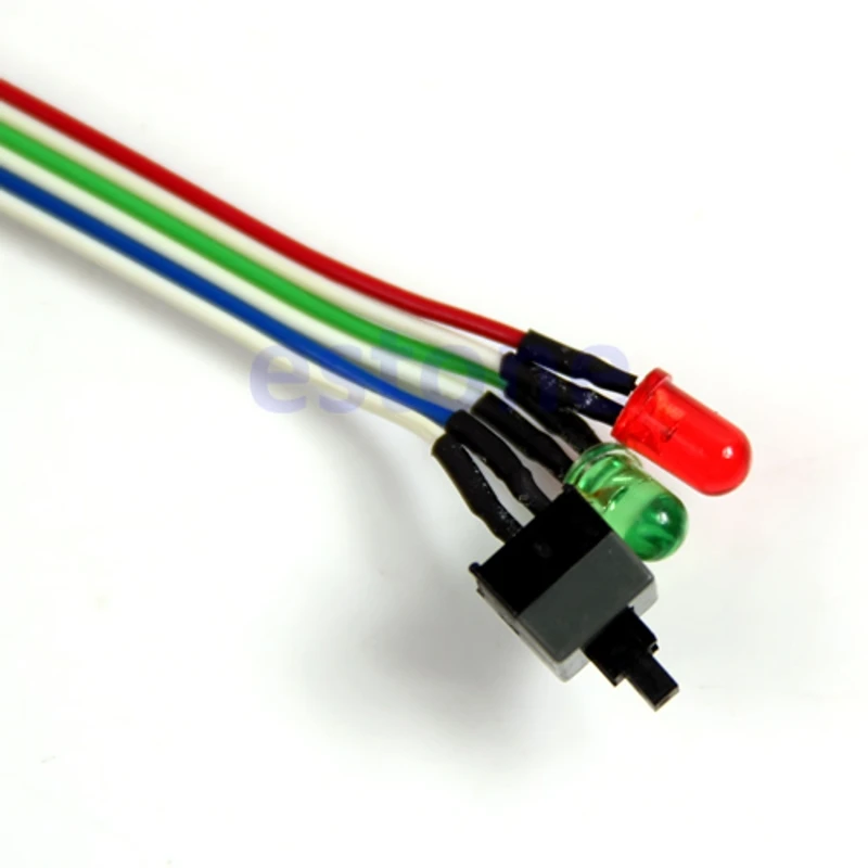 Чехол для настольного компьютера ATX Power On Switch Cable Reset с HDD светодиодный светильник