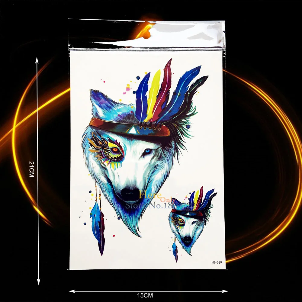 1 шт. мужская женская боди арт с рисунком временная татуировка индийский волк