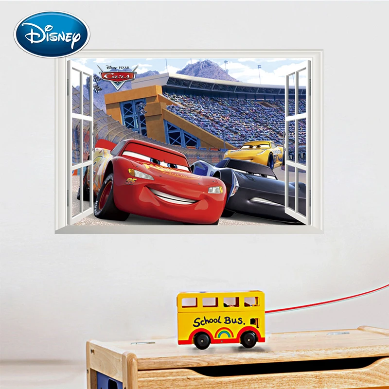 Disney cartoon McQueen Автомобильная наклейка гоночная Автомобильная наклейка с окном