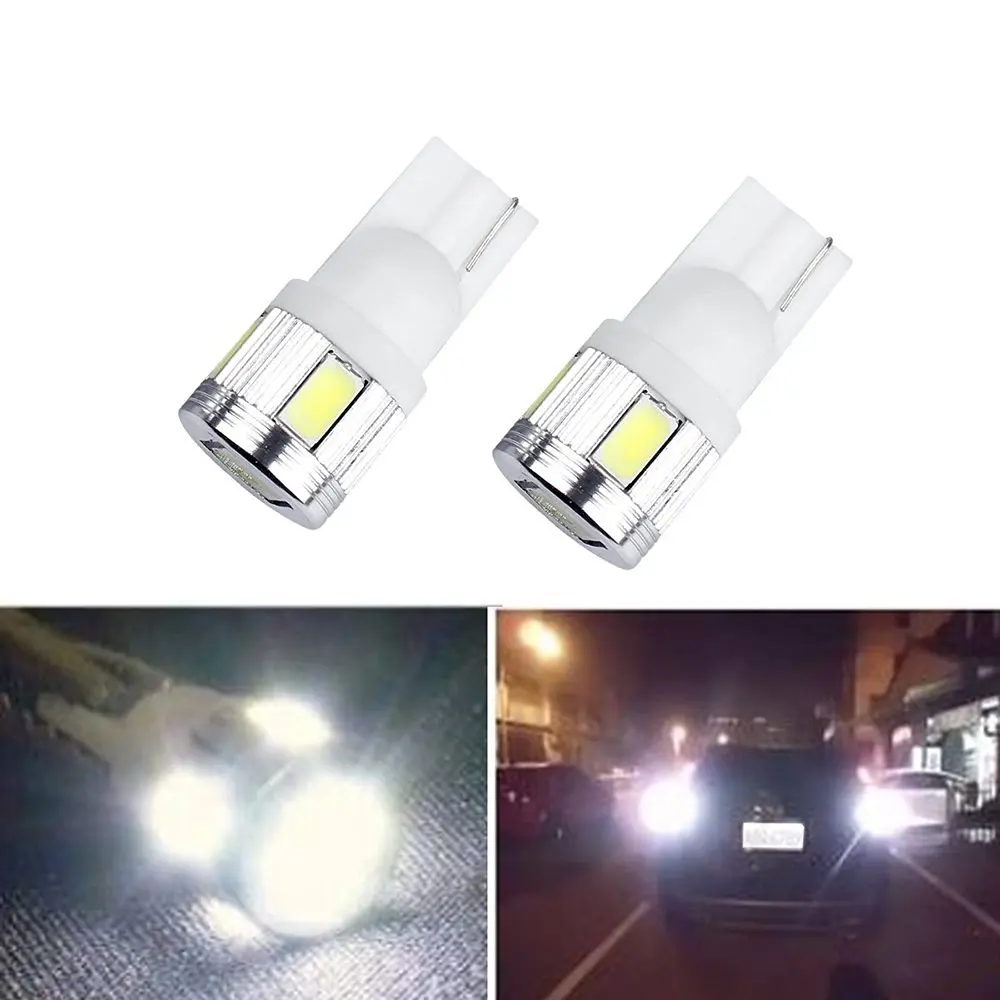 Оптовая продажа 10 шт. T10 W5W 194 5630 6SMD 6 светодиодный Smd СВЕТОДИОДНЫЙ клиновидный Авто
