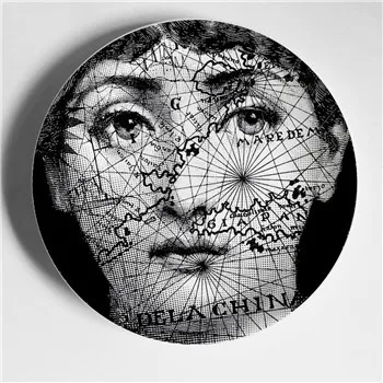 6 Rosenthal Piero fornasetti тарелки Стиль 8 дюймов дома Настенная Декорация плиты бар отеля справочная информация иллюстрации посуды оптом - Цвет: 6