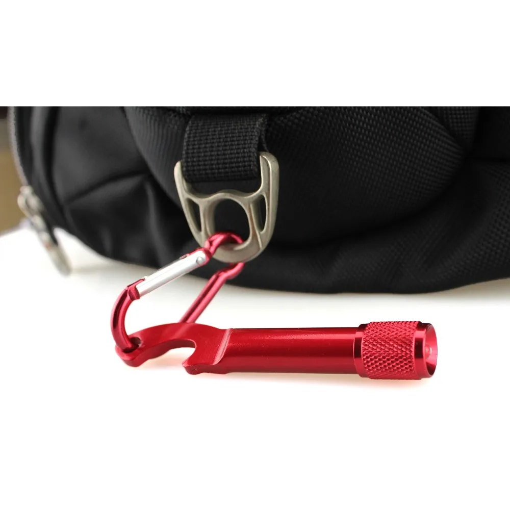 

TEMLUM New Portable Aluminum Alloy 3 In 1Mini Bottle Opener Carabiner Led Flashlight Keychain Ring Openers
