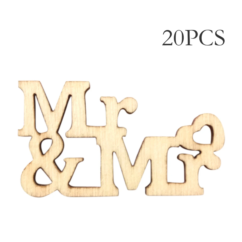 20 шт./компл. деревянные Свадебные знаки MR &amp MRS свадебные украшения для стола