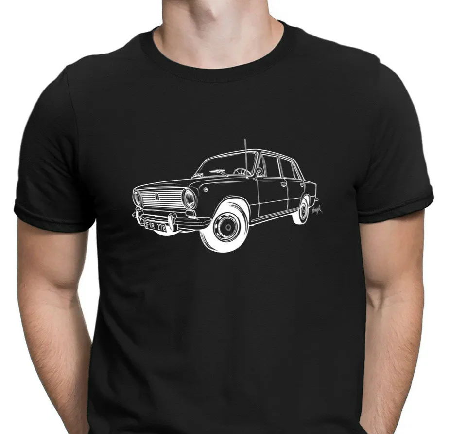 Мужская футболка с юмором дизайнерская из натурального меха для Lada Vaz 2101 большие