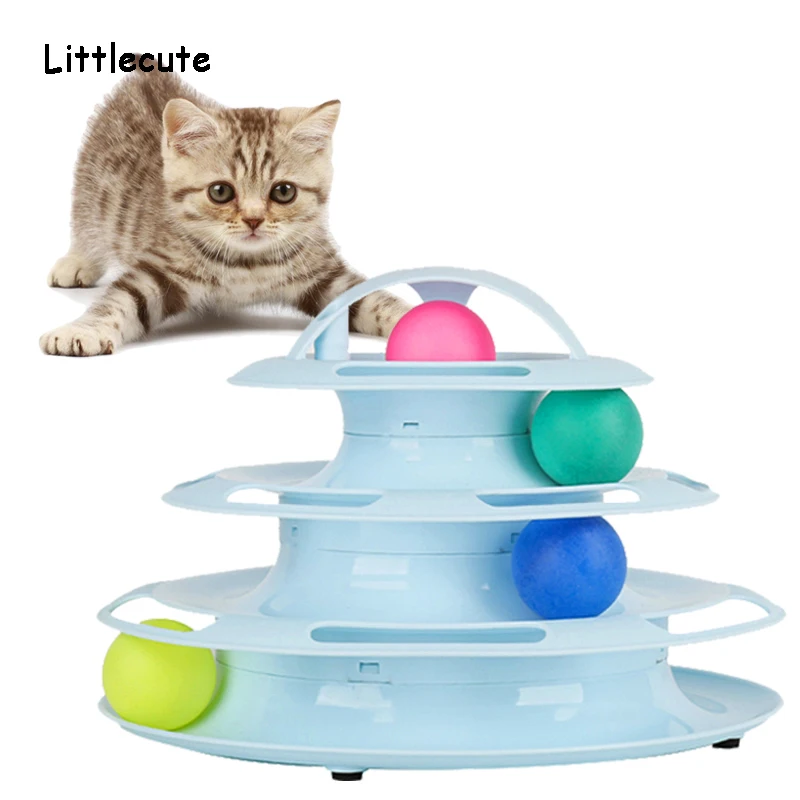 4 слоя ПЭТ игрушки для котов ума диск с шариком Интерактивная развлекательная