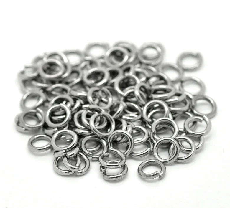 FUNIQUE 200 шт. Серебристые открытые колечки из нержавеющей стали 8 мм x 1 5 фурнитура